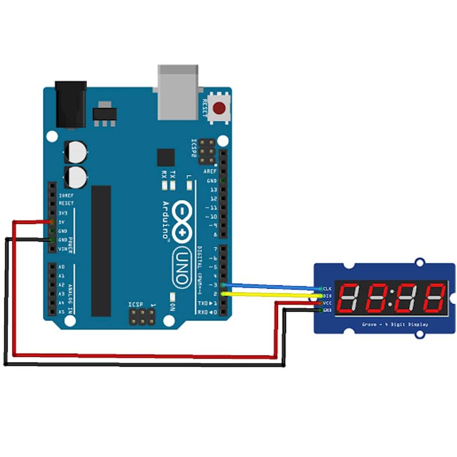 4 Digit Led Display Saat Modül TM1637 - Yeşil