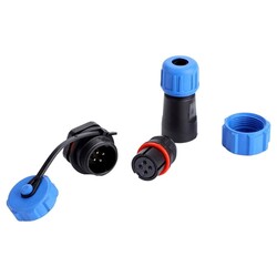 4 Pin IP68 12mm Su Geçirmez Konnektör Takım - Thumbnail