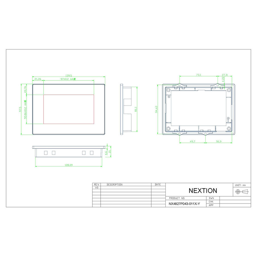 4.3 Inch Nextion HMI Display R-Rezistif Ekran - Dokunmatik Muhafaza Kasalı