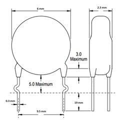4.7nF 1000V 20% 9.5mm Ceramic Capacitor - Thumbnail