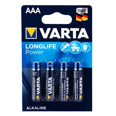 Varta - Longlife Power AAA Size 4'lü İnce Kalem Pil