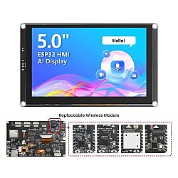 5 Inch HMI ESP32-S3 Wi-Fi Yapay Zeka Destekli 800x480 IPS Kapasitif Dokunmatik Ekran