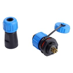 5 Pin IP68 12mm Su Geçirmez Konnektör Takım - Thumbnail