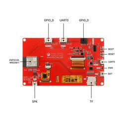 5.0 Inch ESP32 HMI Ekran 800x480 SPI TFT LCD Kapasitif Dokunmatik Ekran - Thumbnail