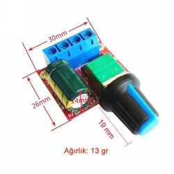 5A 90W 12V DC Motor Speed Control Card - Thumbnail