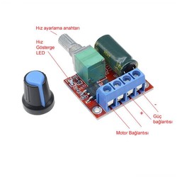 5A 90W 12V DC Motor Hız Kontrol Kartı - Thumbnail