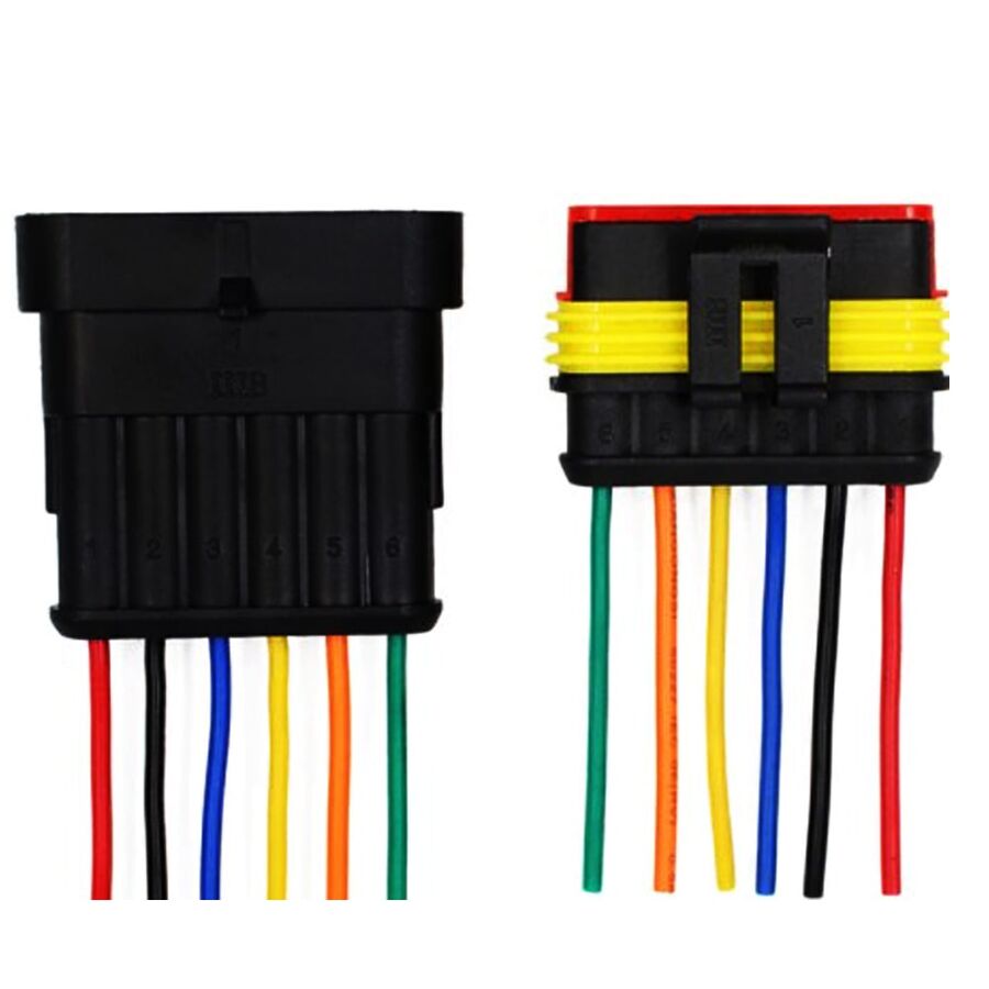  6 Pin Kablolu Su Geçirmez Konnektör Takım