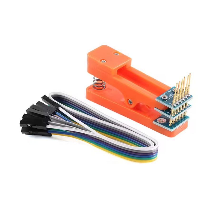  6 Pin Programlama Aparatı - 2.54mm Pogo Pin Yaylı Mandal Klips