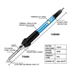 60W Ayarlanabilir Sıcaklık Kalem Havya Kiti - Thumbnail