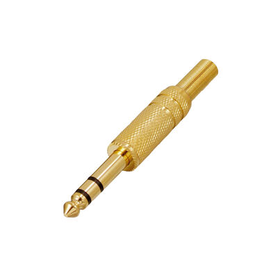 China - 6.3mm Stereo Jak Erkek Gold