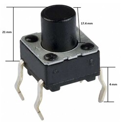 6x6 21mm Tach Buton (4 Bacak) - Thumbnail