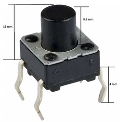 6x6 12mm Tach Buton (4 Leg) - Thumbnail