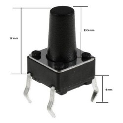 6x6 17mm Tach Buton (4 Bacak) - Thumbnail