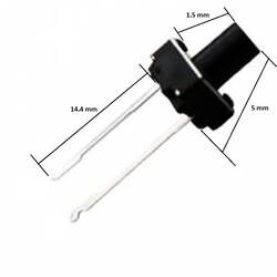 6X6 5mm Tach Buton (2 Leg) - Thumbnail