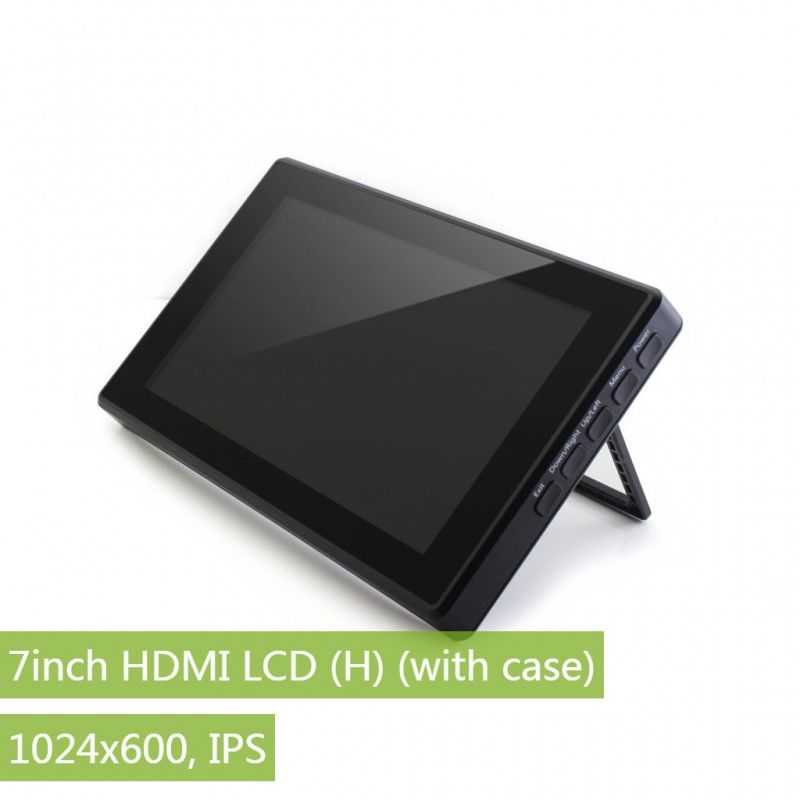 7 Inch HDMI IPS LCD Ekran (H) - Muhafazalı - Raspberry Pi Uyumlu - 1024x600