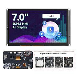 7 Inch HMI ESP32-S3 Wi-Fi Yapay Zeka Destekli 800x480 IPS Kapasitif Dokunmatik Ekran