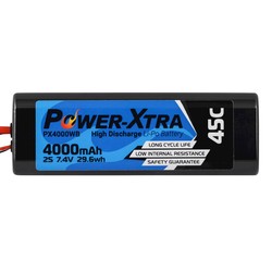 7.4V 2S1P 4000 mAh (45C) Li-Polymer Pil - Soketli