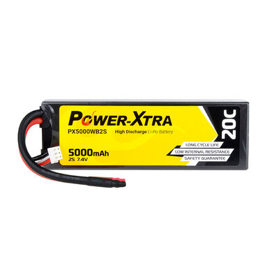 Power-Xtra - 7.4V 2S1P 5000 mAh (20C) Li-Polymer Pil - Soketli