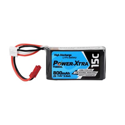 Power-Xtra - 7.4V 2S1P 800 mAh (15C) Li-Polymer Pil - Soketli