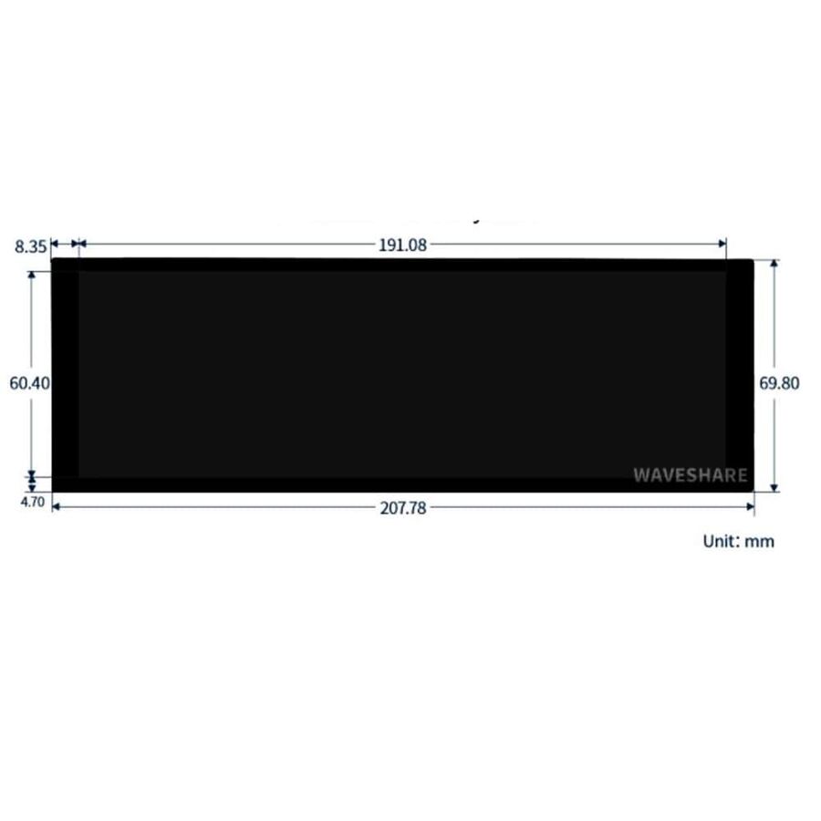 7.9 inch Capacitive Touch Screen LCD 400 × 1280 HDMI IPS (Toughened Glass Cover) - 10