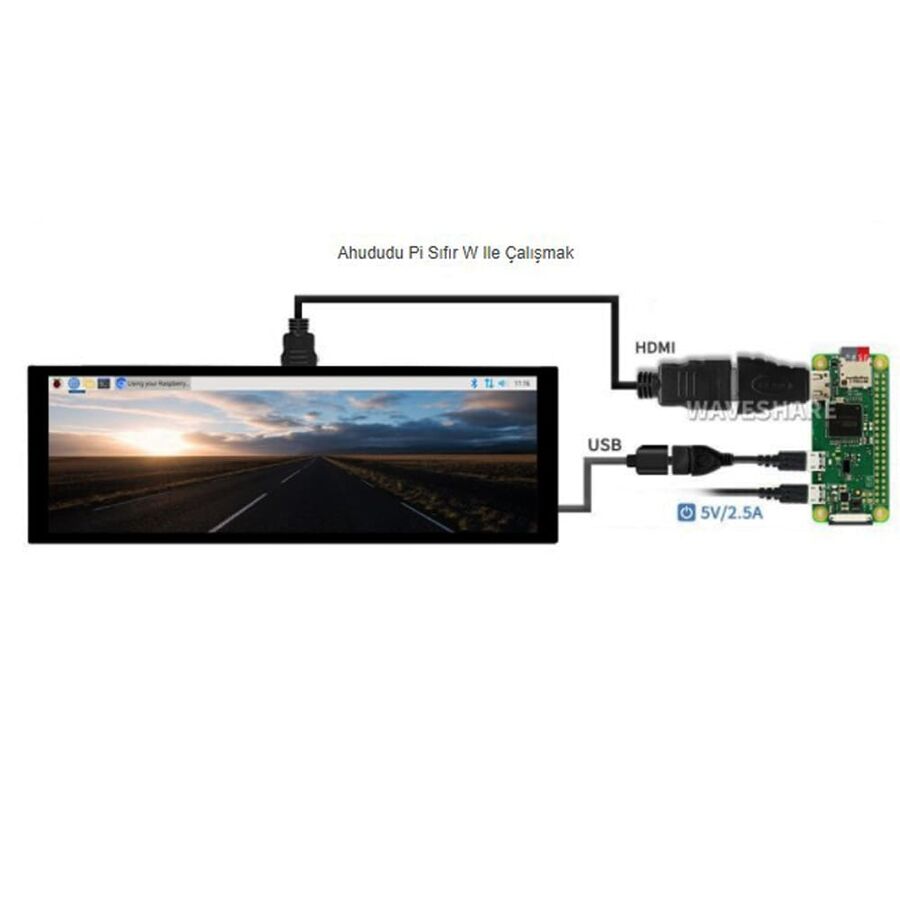 7.9 inch Capacitive Touch Screen LCD 400 × 1280 HDMI IPS (Toughened Glass Cover) - 7