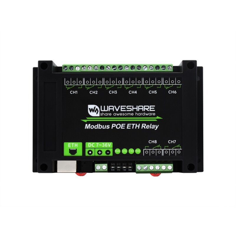 8 Kanallı Ethernet Röle Modülü, Modbus Rtu/modbus - Tcp Protokolü - Poe Port İletişimi