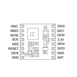 RFM95W 868MHz RF Modül Lora SMD - Thumbnail