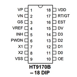 8870 HT9170 7mA Mikrodenetleyici Dip18 - Thumbnail