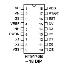 8870 HT9170 DIP 7mA Microcontroller DIP18 - Thumbnail