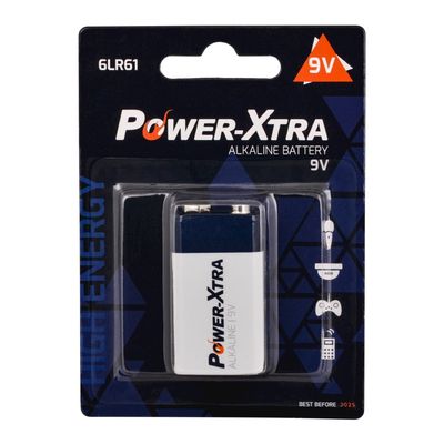 Power-Xtra - 9V LR61 Alkalin Pil - Tekli
