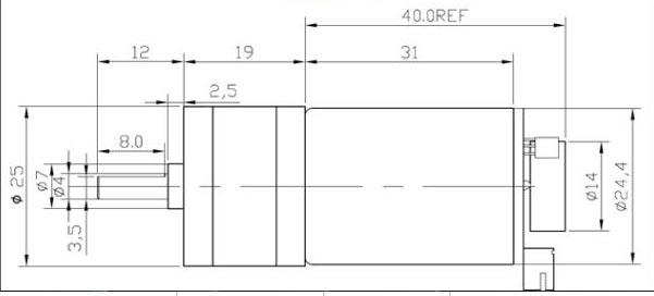 12v 350rpm enkoderli dc motor