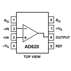 AD620AN Enstrümantasyon Yükselteci Entegresi Dip-8 - Thumbnail