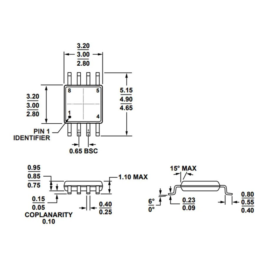 AD8495ARMZ-R7TR Termokuplü Amplifikatör Entegre Msop8