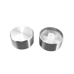 Alüminyum Potans Başlığı Tırtıl Mil 30x17mm Gümüş - Thumbnail