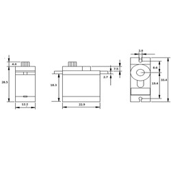 9g 270 ° Metal Servo Motor with Analog Feedback (1.5kg) - Thumbnail