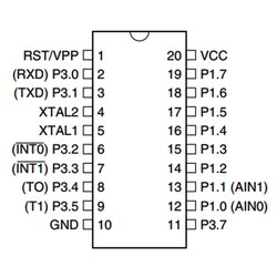 AT89C2051-24PU 8-Bit 24MHz Microcontroller DIP-20 - Thumbnail