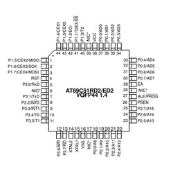 AT89C51RD2-RLTUM SMD 8-Bit 40MHz Microcontroller VQFP-44 - Thumbnail