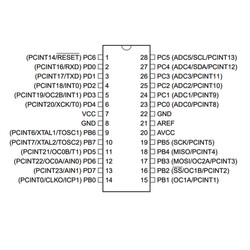 ATMEGA168A PU 8-Bit 20MHz Mikrodenetleyici DIP-28 - Thumbnail