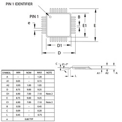 ATMEGA168PA-AU SMD 8-Bit 20MHz Mikrodenetleyici TQFP-32 - Thumbnail