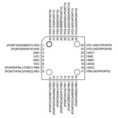 32 Atmel Chip IC NUEVO tmega 168 Pa Atmega 168PA-AU TQFP 5 un 
