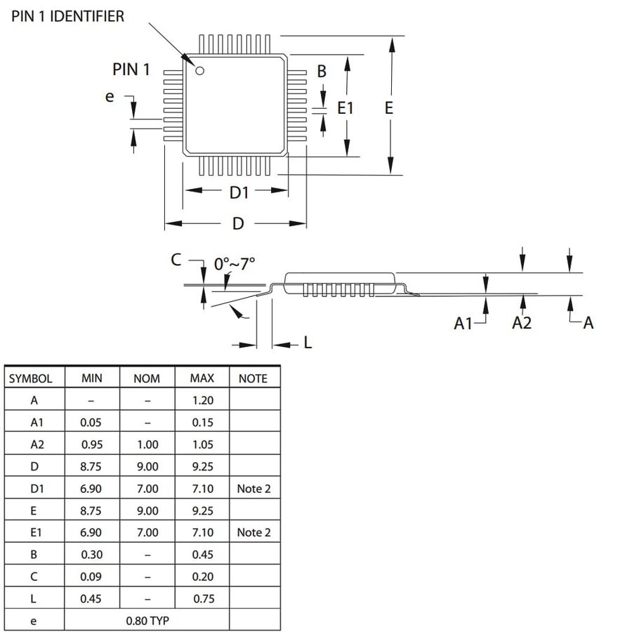ATMEGA48PA-AU SMD 8-Bit 20 MHz Microcontroller TQFP-32