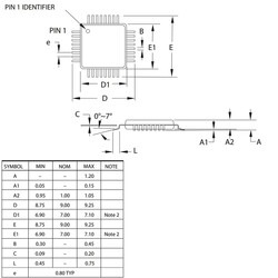 ATMEGA48PA-AU SMD 8-Bit 20 MHz Microcontroller TQFP-32 - Thumbnail