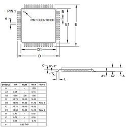 ATMEGA64A-AU SMD 8 bit 16MHz Microcontroller TQFP-64 - Thumbnail