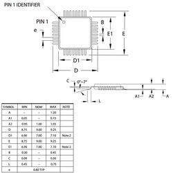 ATMEGA88PA-AU SMD 8-Bit 20MHz Microcontroller TQFP-32 - Thumbnail