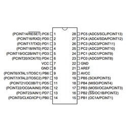 ATMEGA88PA-PU 8-Bit 20MHz Mikrodenetleyici DIP-28 - Thumbnail