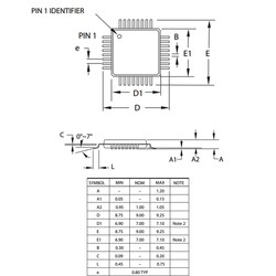 ATMEGA8A-AU SMD 8-Bit 16Mhz Mikrodenetleyici TQFP-32 - Thumbnail