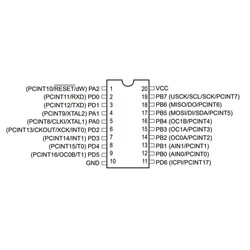 ATtiny2313A-PU 8-Bit 20MHz Mikrodenetleyici DIP-20 - Thumbnail