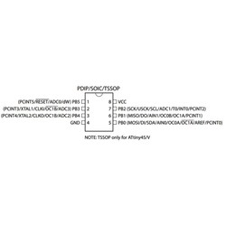 ATtiny45-20PU 8-Bit 20MHz Microcontroller DIP-8 - Thumbnail