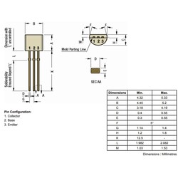 BC327 Transistör Bjt Pnp TO-92 500mA, 45V - Thumbnail