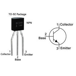 BC546 Transistor BJT NPN TO-92 - Thumbnail